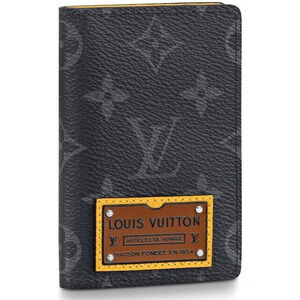 Louis Vuitton Monogram Eclipse Gaston Label Savan Yellow Pocket Organizer Wallet